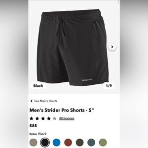 Patagonia Men’s Strider Pro trail running shorts
